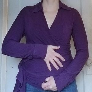 Isabella Oliver Long Sleeve Wraparound Shirt Size3
